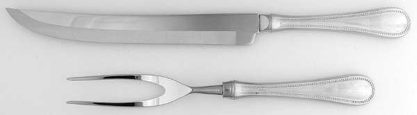 Beaded Antique (Stainless) Large 2-Piece Roast Carving Set w/Stainless Blade