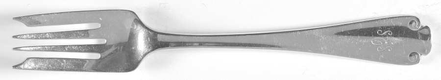 Flemish (Sterling, 1911, Monograms) Individual Salad Fork
