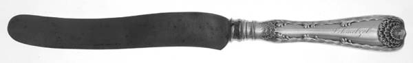 Wave Edge (Sterling, 1884, Monograms) Old French Table Knife with Bolster