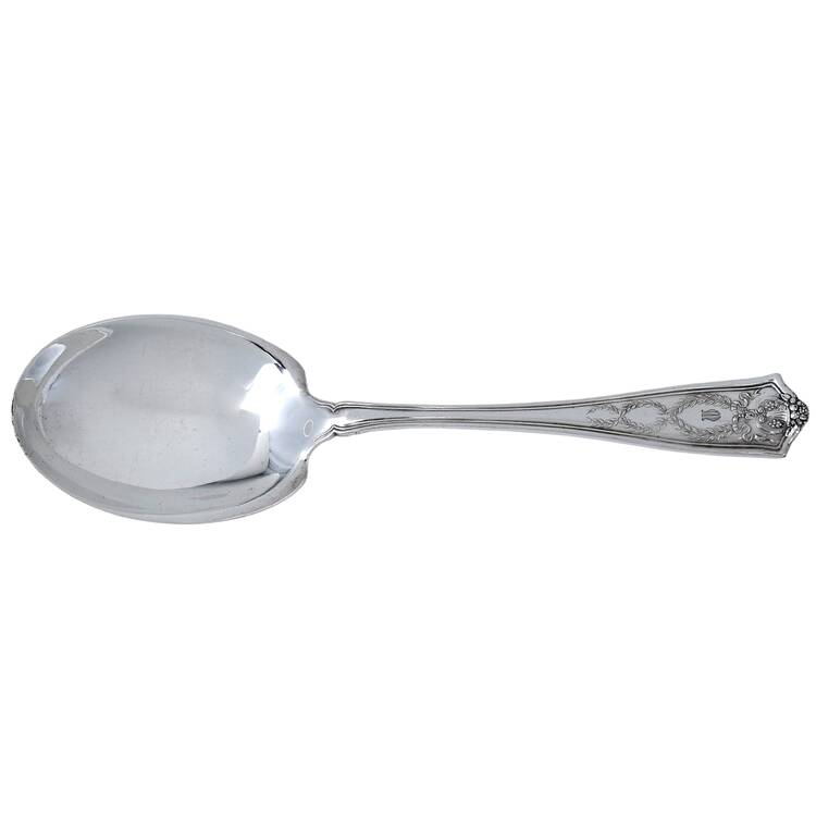 Winthrop (Sterling, 1909, Monograms) Solid Smooth Berry/Casserole Spoon