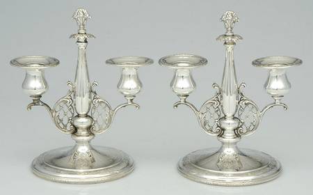 Louis XIV (Sterling, Hollowware) (Set of 2) 2 Light Weighted Candelabra