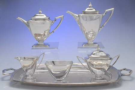 Mary Chilton (Sterling, Hollowwaree) 6 Piece Tea Set (SCP, STP, SCR, SSU, SWB, WTL)
