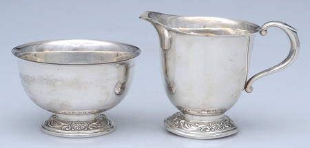 Old Master (Sterling, Hollowware, Towle Mark) Mini Creamer and Open Sugar Set