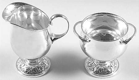 Old Master (Sterling, Hollowware, Towle Mark) Mini Sterling Creamer and Open Sugar