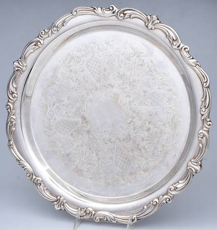 Old Master(Silverplate, Holloware, Scroll Edge) 14" Round Tray