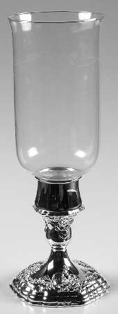 Old Master(Silverplate, Holloware, Scroll Edge) Hurricane Lamp and Globe