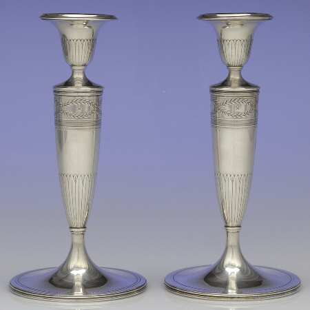 Winthrop (Sterling, 1909, Hollowware) Pair of Candlesticks