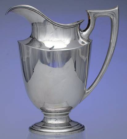 Lafayette-Plain (Sterling, 1905, Hollowware) Sterling Water Pitcher