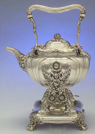 Chrysanthemum (Strl, 1880, Hlwr, 925-1000, FloralEdge) Kettle, Stand & Burner