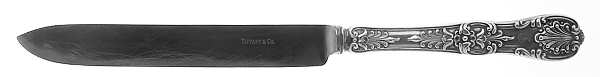 English King (Sterling, 1885, Monograms) Large Stainless Blade Roast Carving Knife