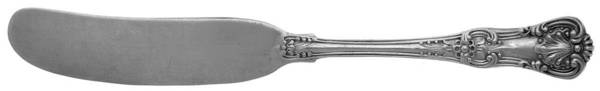 English King (Sterling, 1885, Monograms) Flat Handle Butter Spreader