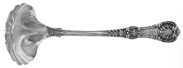 English King (Sterling, 1885, Monograms) Punch Ladle with Hemispherical Bowl