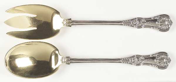 English King (Sterling, 1885, Monograms) (2 Pc) Solid Salad Set