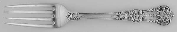 English King (Sterling, 1885, Monograms) Fork