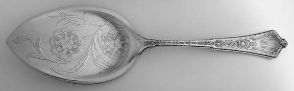 Persian (Sterling, 1872, Monograms) Large Solid Bright Cut Pie Knife