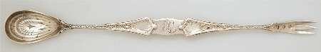 Persian (Sterling, 1872, Monograms) Combination Olive Fork/Spoon