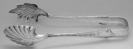 Persian (Sterling, 1872, Monograms) Large Ice Serving Tongs