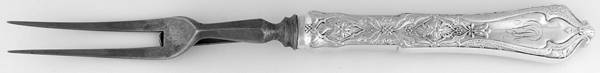 Persian (Sterling, 1872) Small Steak Carving Fork with Stainless Prongs