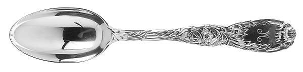 Chrysanthemum (Sterling, 1880, Monograms) Dessert/Oval Soup Spoon
