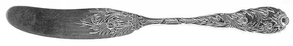 Chrysanthemum (Sterling, 1880, Monograms) Flat Handle Butter Spreader