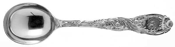Chrysanthemum (Sterling, 1880, Monograms) Round Bowl Soup Spoon (Gumbo)