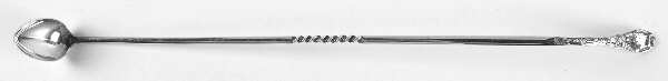 Chrysanthemum (Sterling, 1880, Monograms) Large Solid Claret Spoon with Twisted Handle