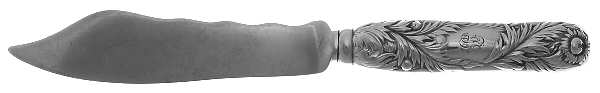 Chrysanthemum (Sterling, 1880, Monograms) Old Style Indiv  Hollw Fish Knife Wsterling Blade