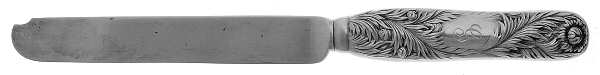 Chrysanthemum (Sterling, 1880, Monograms) Hollow Handle Sterling Blade Tea Dessert Knife