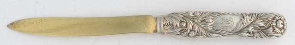 Chrysanthemum (Sterling, 1880, Monograms) Hollow Handle Fruit Knife with Sterling Blade
