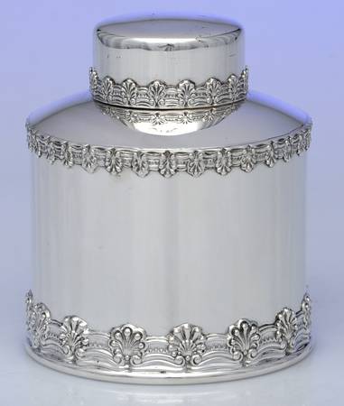English King (9579, Sterling, Hollowware) Tea Caddy & Lid