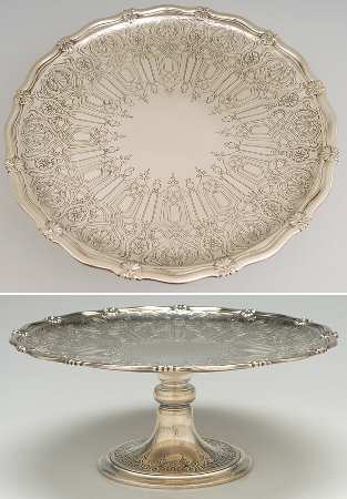 English King (9579, Sterling, Hollowware) 9" Diameter Cake Stand/Pedistal
