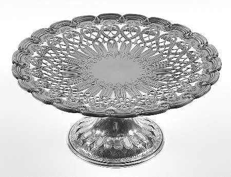 English King (9579, Sterling, Hollowware) 9" Diameter Cake Stand/Pedistal
