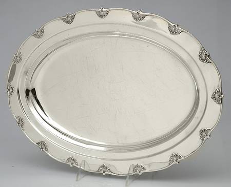 English King (9579, Sterling, Hollowware) 16" Oval Serving Platter