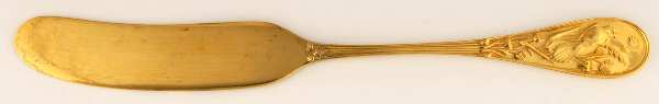 Audubon Gold (Sterling, Gold Vermeil) Flat Handle Butter Spreader