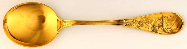 Audubon Gold (Sterling, Gold Vermeil) Round Bowl Soup Spoon (Gumbo)