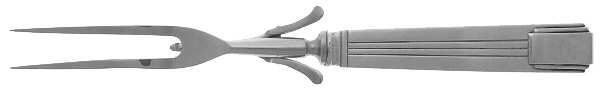 Century (Sterling, 1937, No Monograms) Large Stainless-Prong Roast Carving Fork