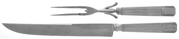 Century (Sterling, 1937, No Monograms) Large 2-Piece Roast Carving Set w/Stainless Blade