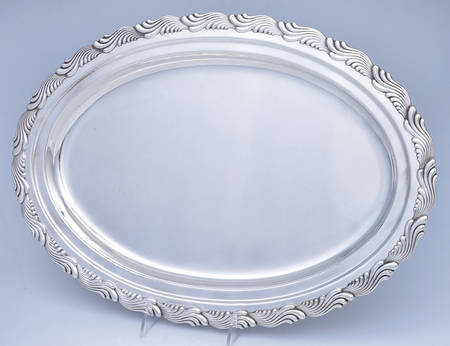 Wave Edge (Sterling, 1884, Waves, Hollowware) 18" Oval Serving Platter