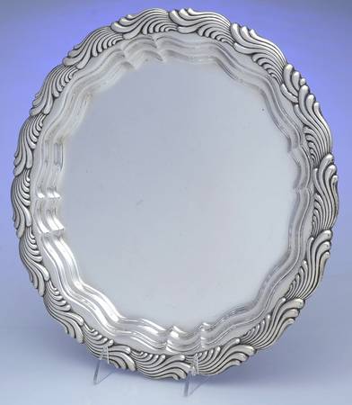 Wave Edge (Sterling, 1884, Waves, Hollowware) 13" Round Tray