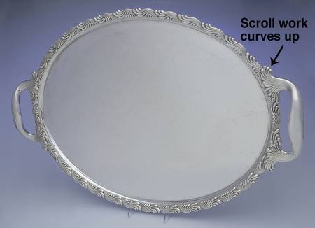 Wave Edge (Sterling, 1884, Waves, Hollowware) Large Waiter Tray