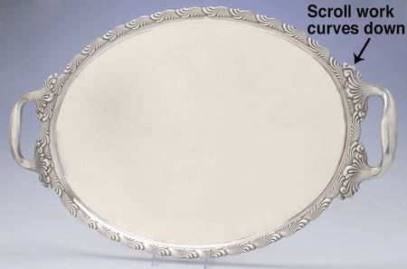 Wave Edge (Sterling, 1884, Waves, Hollowware) Large Waiter Tray