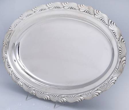Wave Edge (Sterling, 1884, Waves, Hollowware) 15" Oval Serving Platter