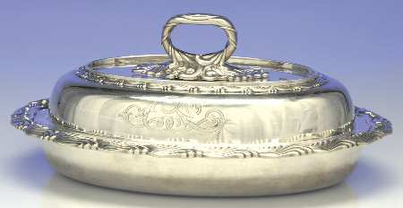 Wave Edge (Sterling, 1884, Waves, Hollowware) (2 Pc) 11" Oval Double Vegetable by Tiffany & CO SILVER