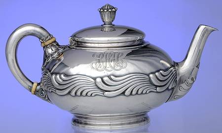 Wave Edge (Sterling, 1884, Waves, Hollowware) Teapot