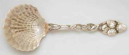 Strawberry (Sterling, Pierced) Solid Shell Berry/Casserole Spoon