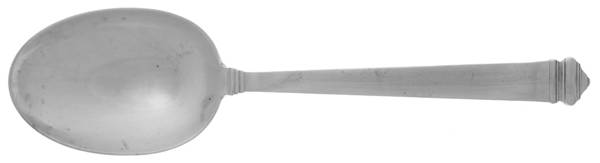 Hampton (Sterling, 1934, Monograms) Vegetable Serving Spoon (Solid)