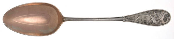 Japanese (Sterling, 1871, Monograms) Gravy Dressing Spoon Solid with Button Large