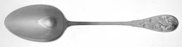 Japanese (Sterling, 1871, Monograms) Vegetable Serving Spoon (Solid)