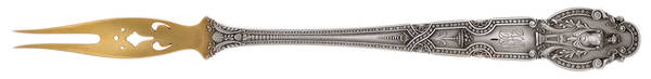 Renaissance (Sterling, 1905, Monograms) Long Handle Olive Fork