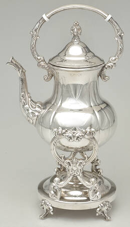 TWS305 (SILVERPLATE, HOLLOWWARE) Kettle, Stand & Burner